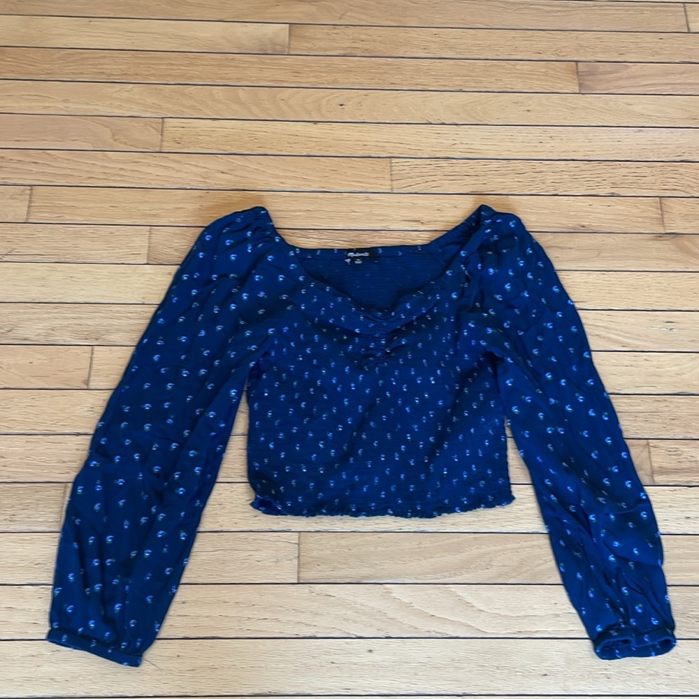 Madewell Dark Blue Patterned Blouse